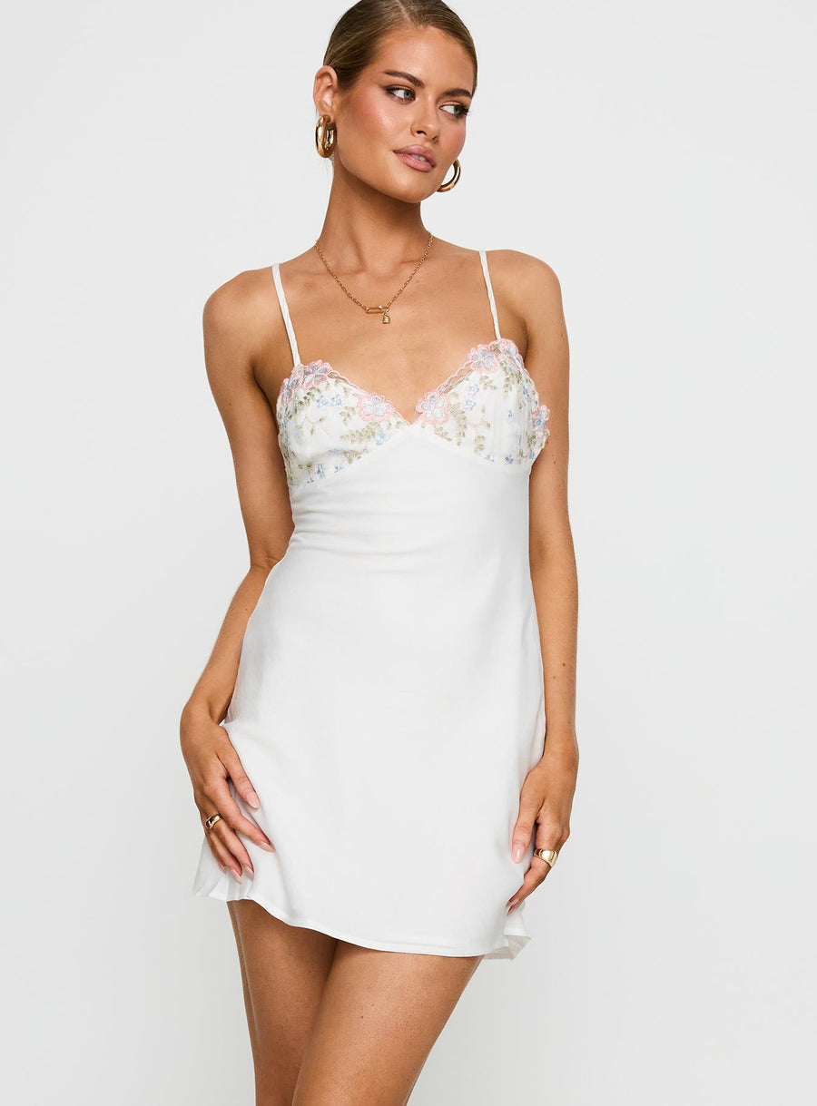 Hintz Satin Mini Dress White · photo 2