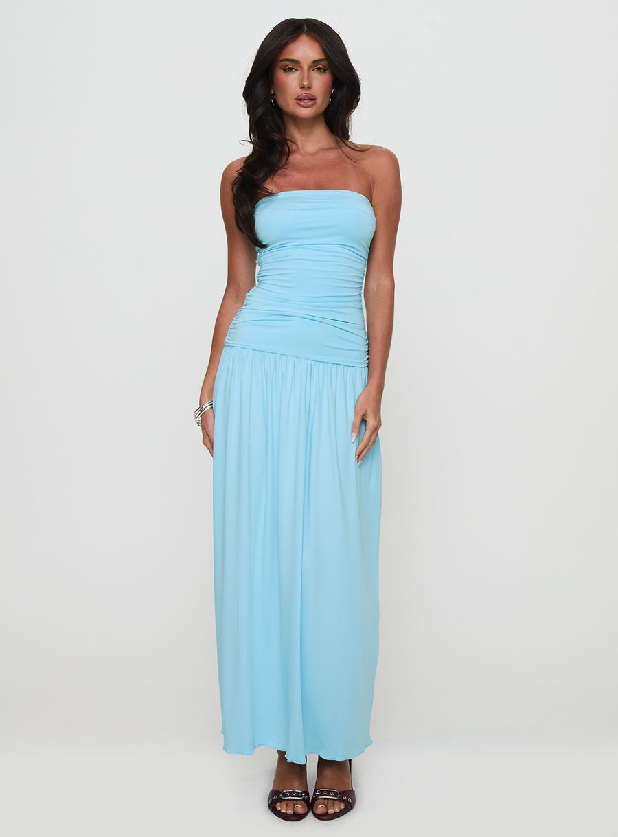 Glorie Strapless Maxi Dress Light Blue · photo 2