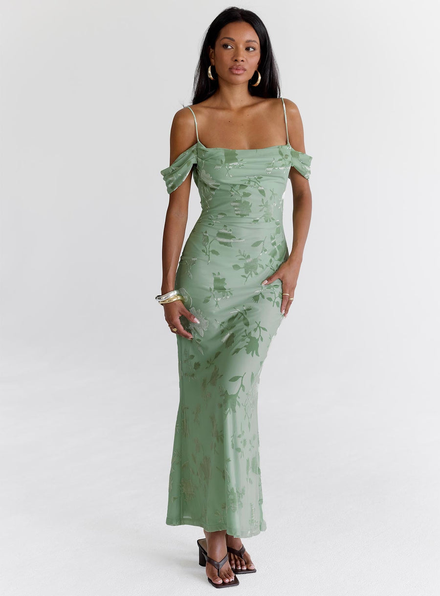Green Gables Burnout Maxi Dress Sage · photo 1