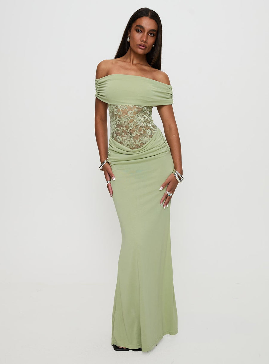 Gwendolen Off The Shoulder Maxi Dress Green · photo 2