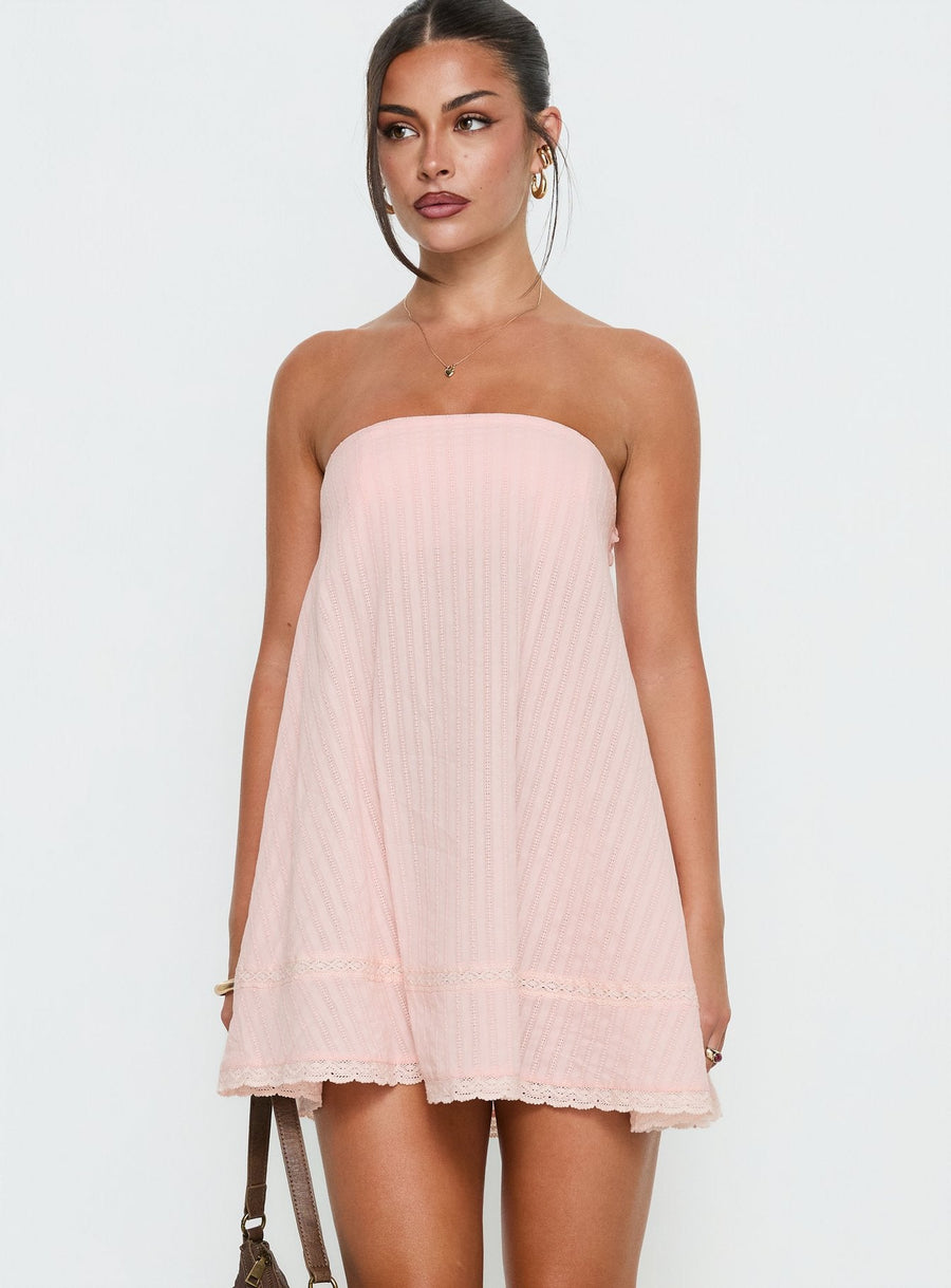 Gypsea Strapless Swing Mini Dress Light Pink · photo 2