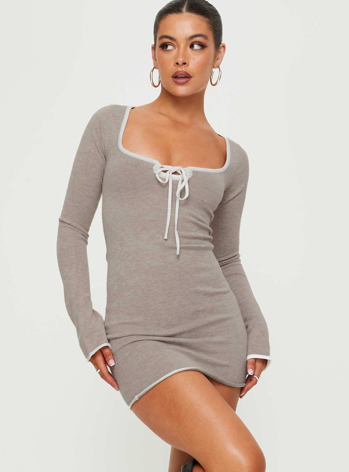 Rutter Long Sleeve Mini Dress Grey