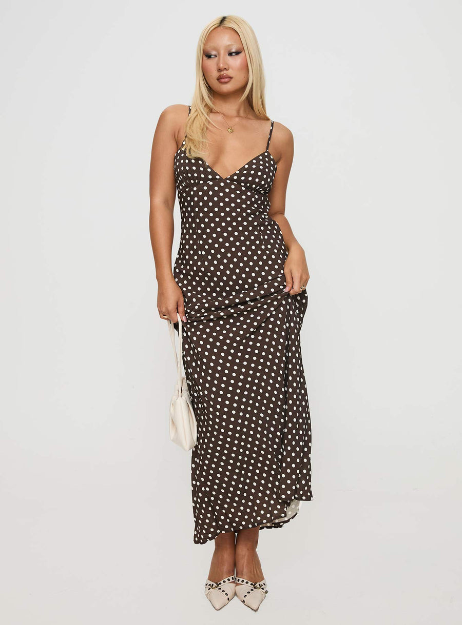 Jorjana Maxi Dress Brown / White Polka Dot · photo 2