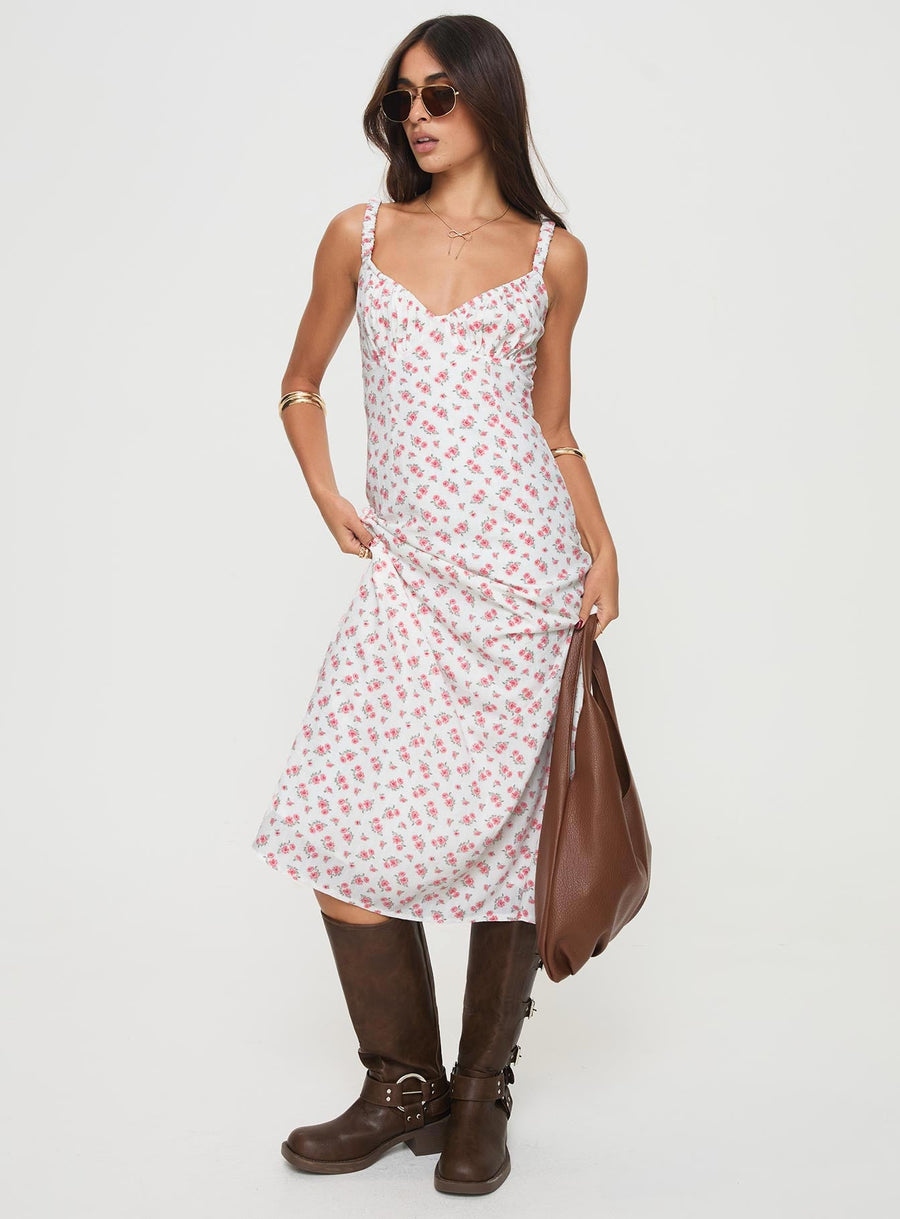 Georgia Midi Dress White / Pink Floral · photo 2