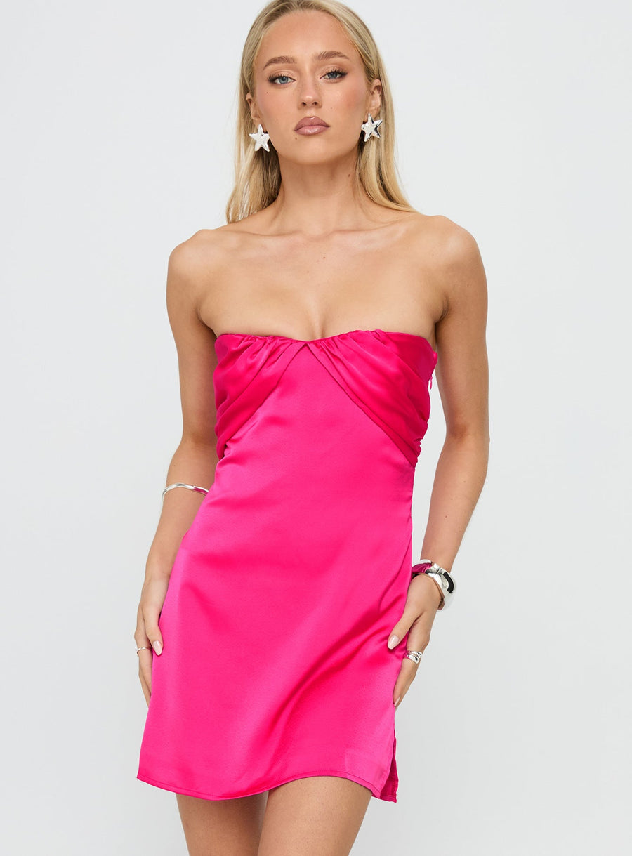Irena Strapless Mini Dress Hot Pink · photo 2