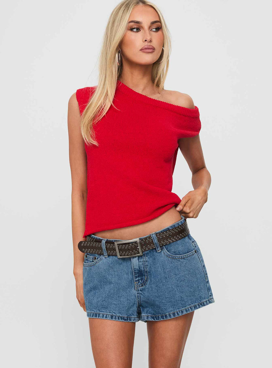 Dreamful Low Rise Mini Denim Shorts Mid Blue Wash · photo 2