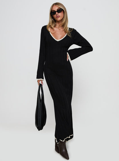 Claira Long Sleeve Maxi Dress Black