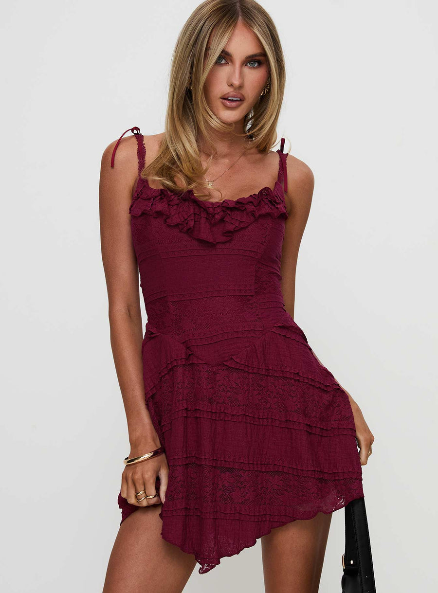 Dwyer Mini Dress Burgundy · photo 2