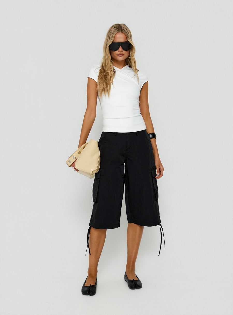 Hudsen Longline Nylon Cargo Shorts Black · photo 2