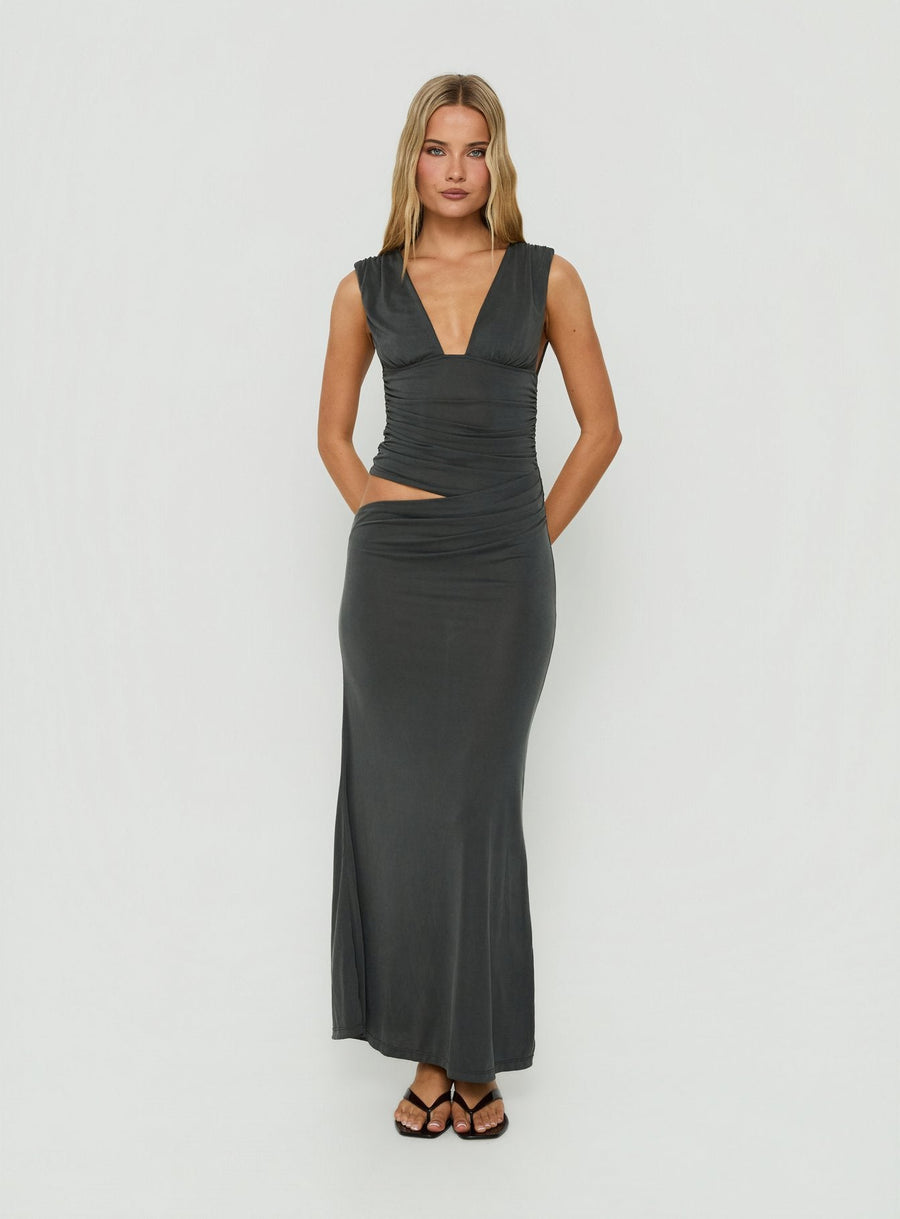 Evelen Thick Strap Maxi Dress Grey · photo 2
