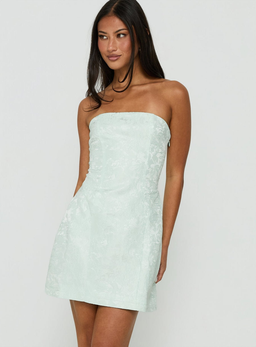 Heaven Sent Strapless Mini Dress Mint · photo 2