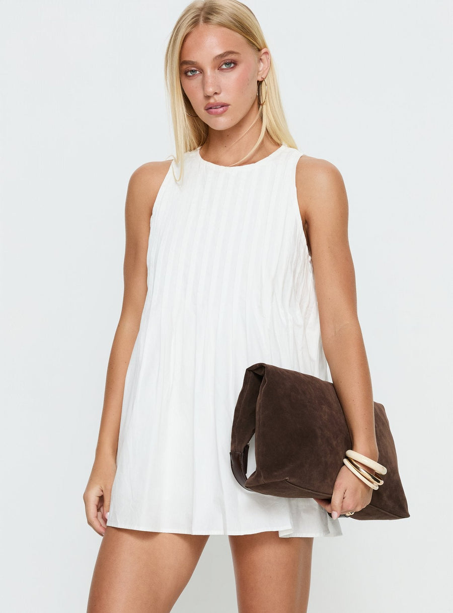 Dreamboat Pleated Mini Dress White · photo 2