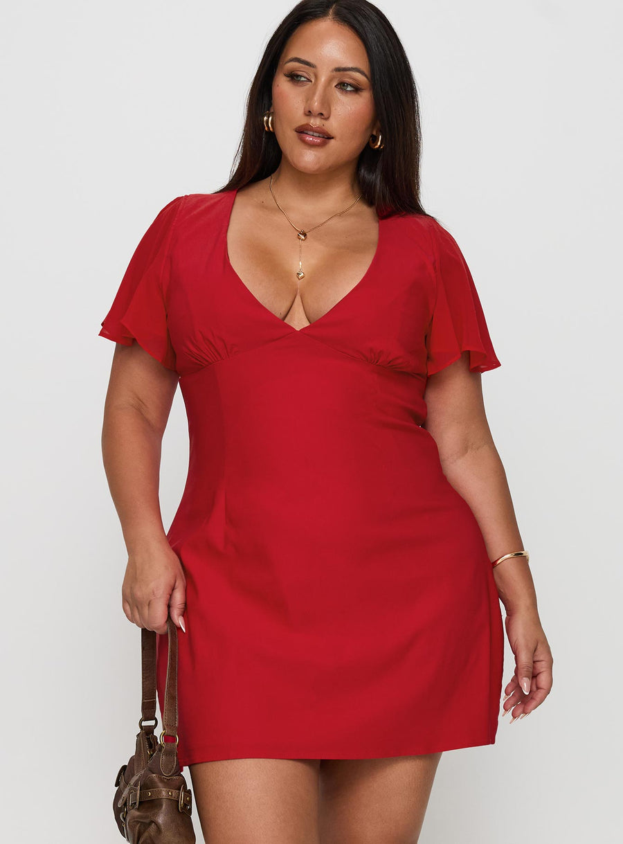 Florie Corset Mini Dress Red Curve · photo 2