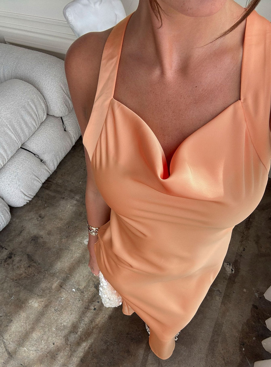 Isitt Cowl Crossover Back Maxi Dress Orange · photo 11