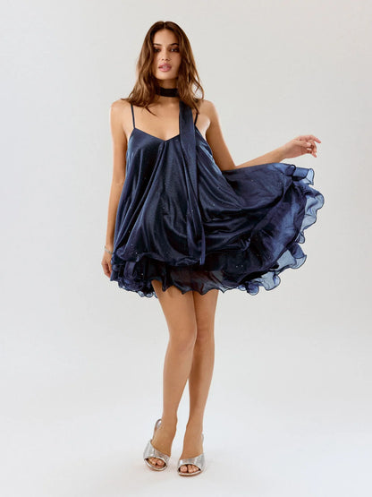 Positano Sequin Halter Mini Dress