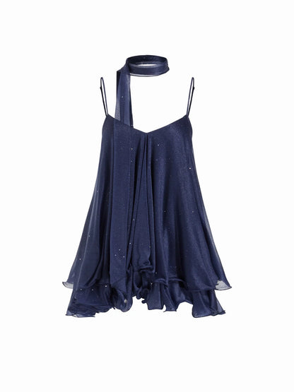Positano Sequin Halter Mini Dress