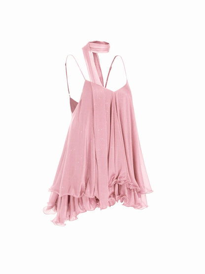 Positano Sequin Halter Mini Dress