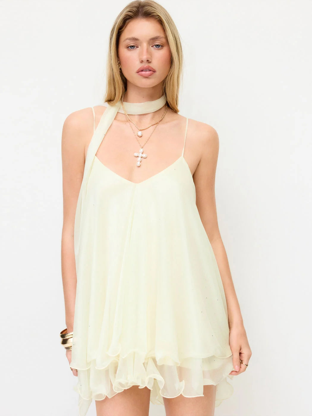 Positano Sequin Halter Mini Dress