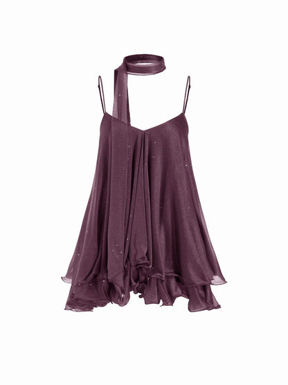 Positano Sequin Halter Mini Dress