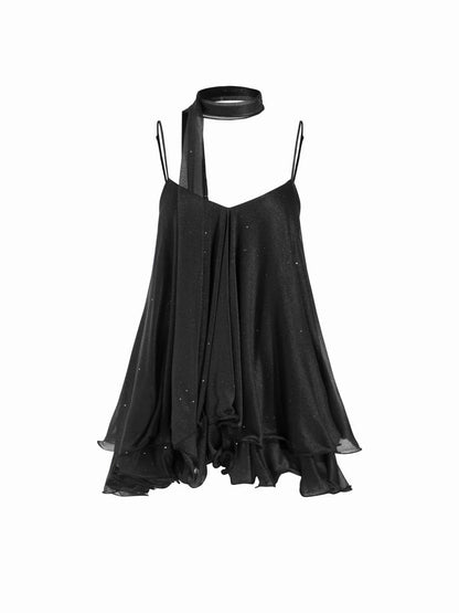 Positano Sequin Halter Mini Dress