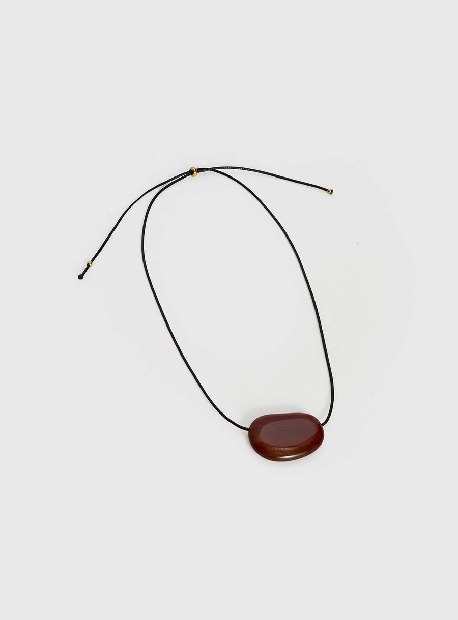 Edern Pebble Pendant Necklace Red · photo 2