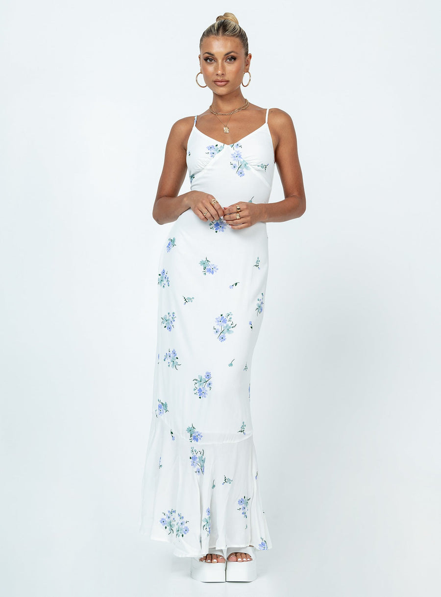 Sing Along Maxi Dress White / Blue · photo 3