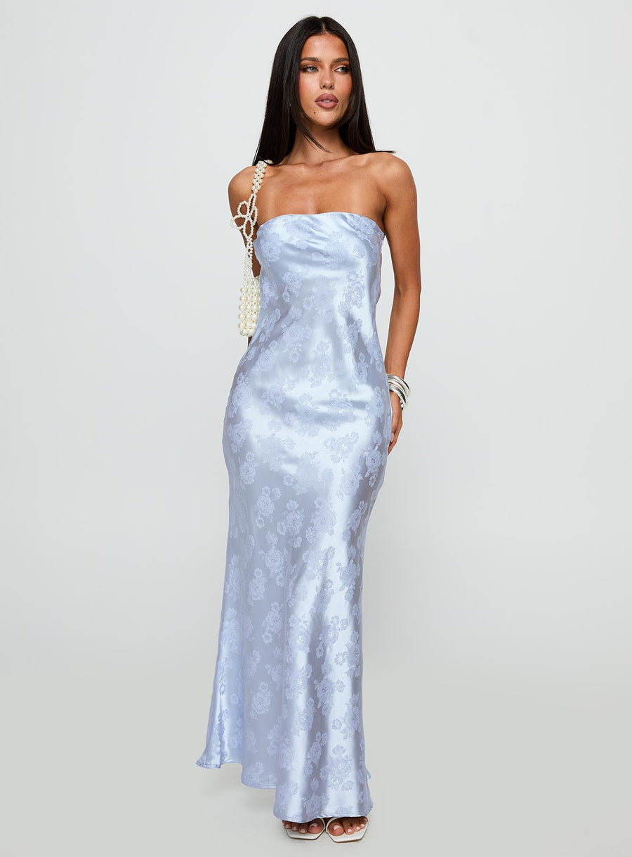 Haley Maxi Dress Blue Jacquard · photo 3