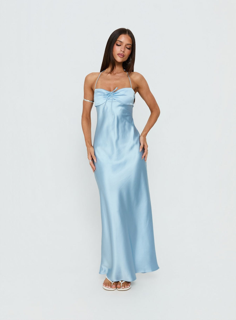 Fireproof Halter Maxi Dress Baby Blue · photo 3