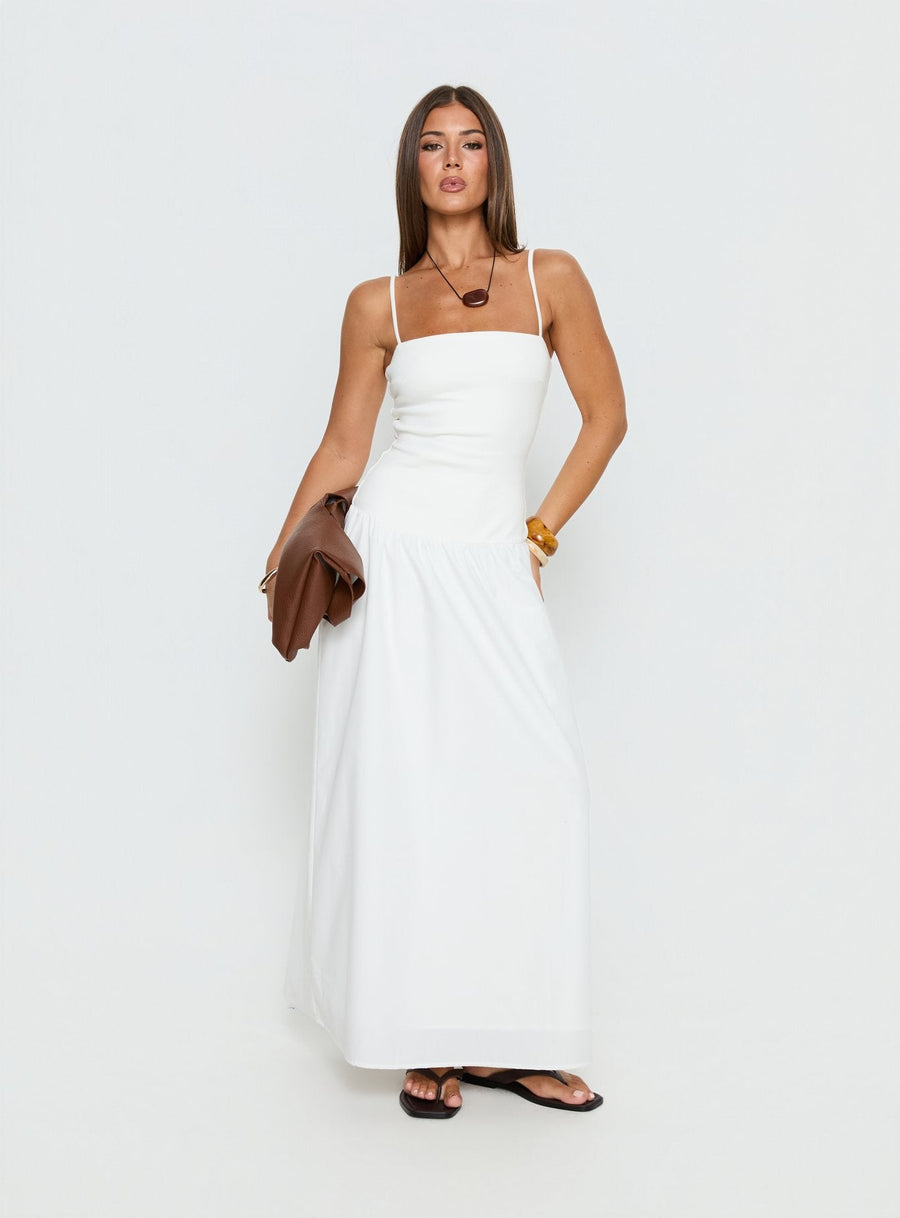 Erroll Drop Waist Knit Maxi Dress White · photo 3