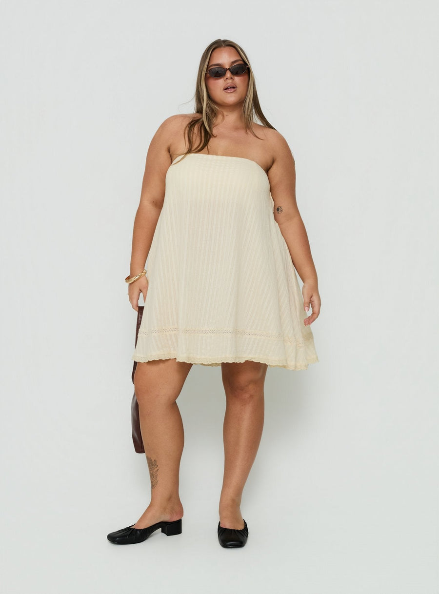 Gypsea Strapless Swing Mini Dress Butter Yellow Curve · photo 3
