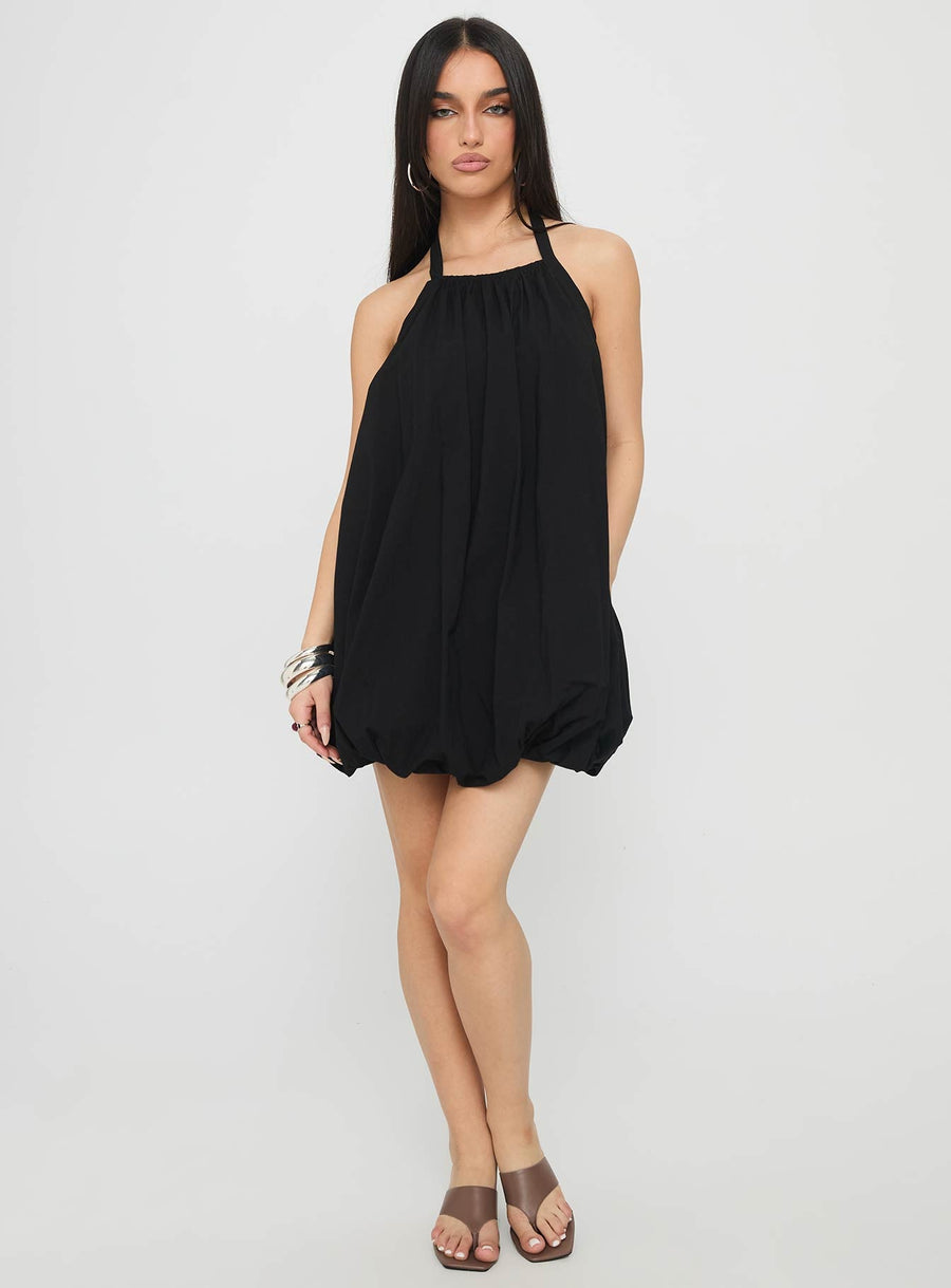 Friandise Bubble Hem Mini Dress Black · photo 2