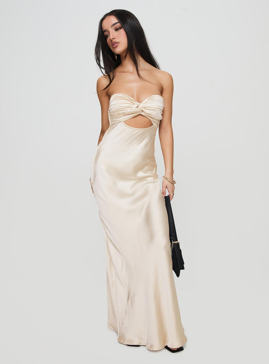 Faviola Strapless Maxi Dress Champagne · photo 3