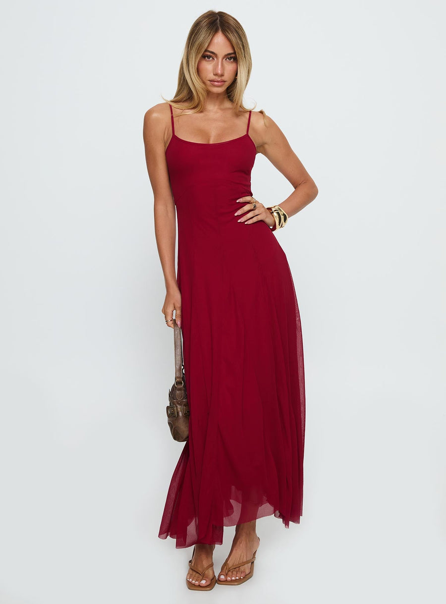 Janeira Pleat Maxi Dress Red · photo 2