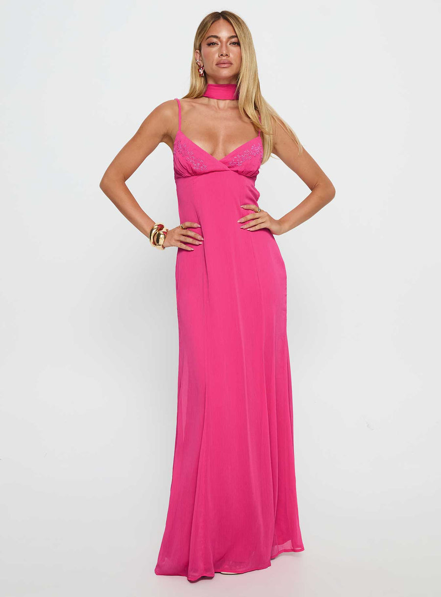 Jadira Scarf Maxi Dress Guava · photo 3