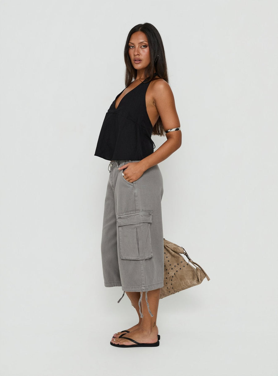 Hudsen Longline Cargo Shorts Charcoal · photo 3