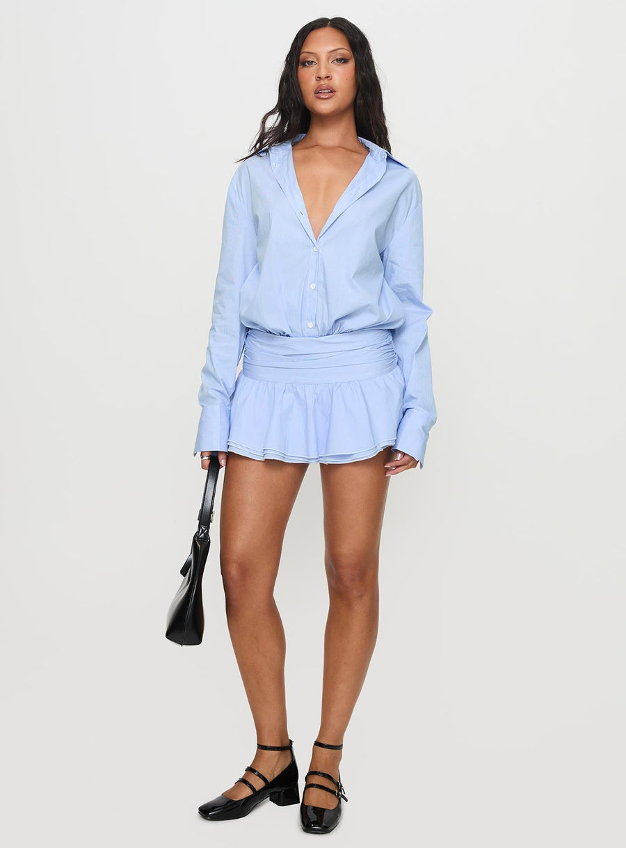 Girls Girls Girls Long Sleeve Mini Dress Blue · photo 3