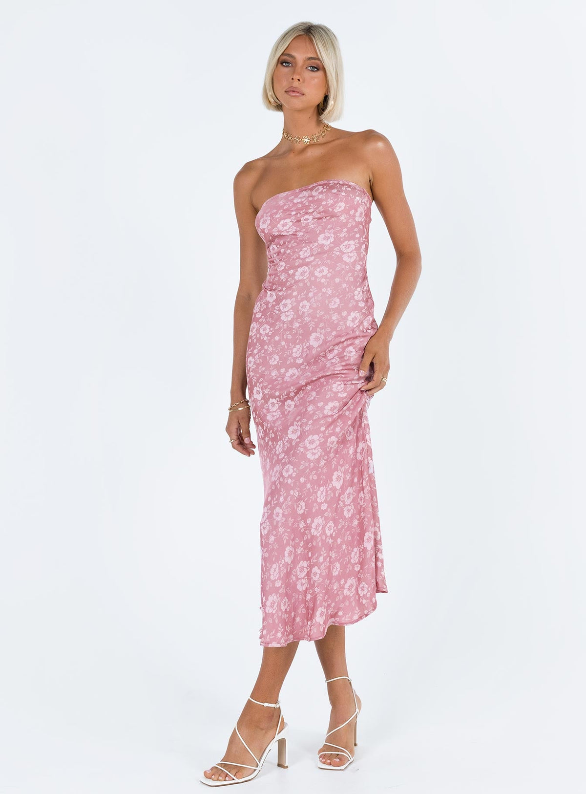 Salvin Strapless Maxi Dress Pink
