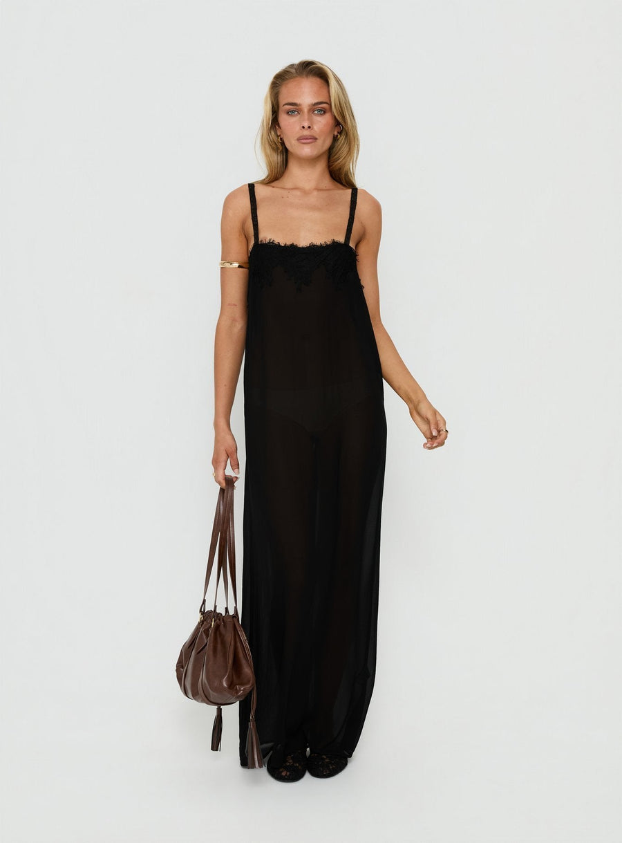 Glacial Sheer Maxi Dress Noir · photo 3