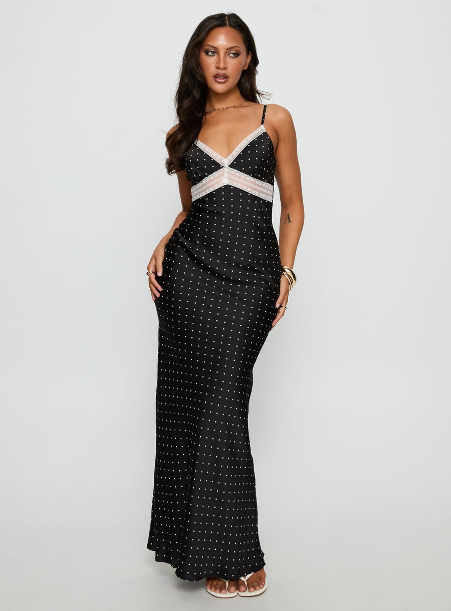 Inki Lace Maxi Dress Black Polka Dot · photo 2