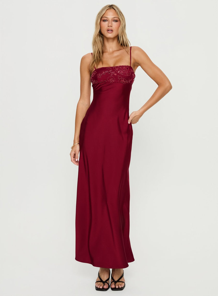Engracia Sequin Maxi Dress Burgundy · photo 3