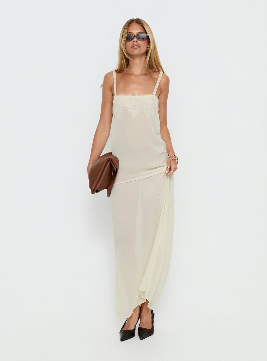 Glacial Sheer Maxi Dress Butter · photo 3