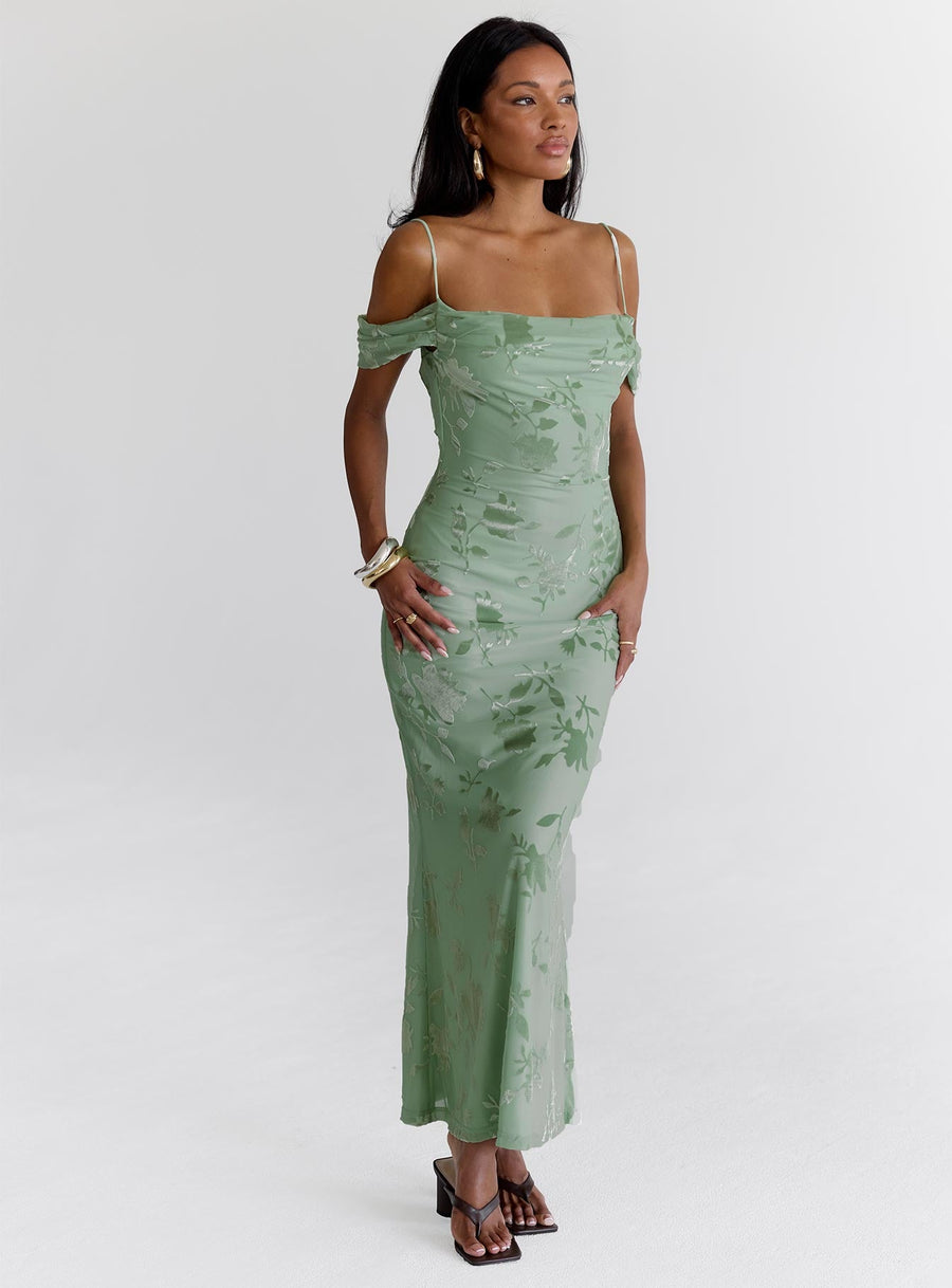 Green Gables Burnout Maxi Dress Sage · photo 2