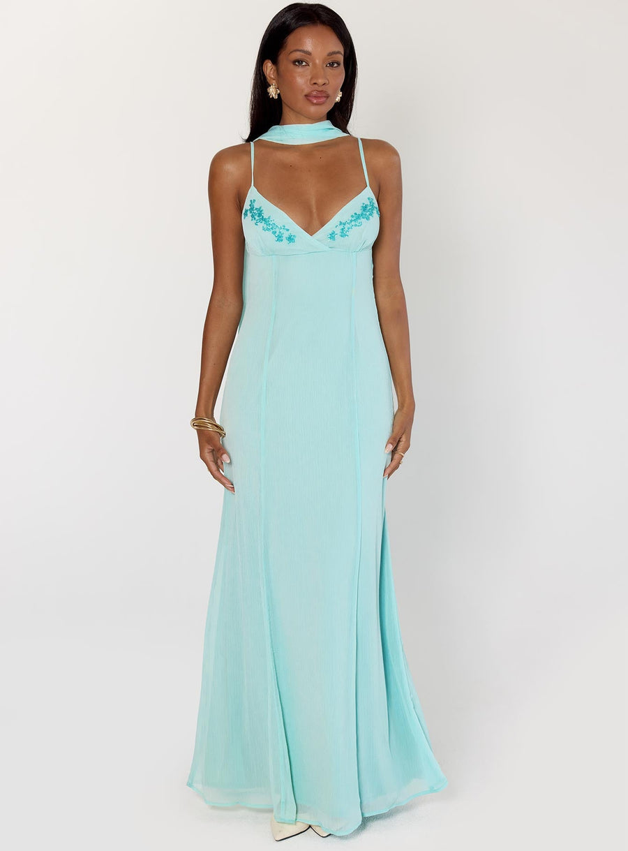 Jadira Scarf Maxi Dress Aqua · photo 2