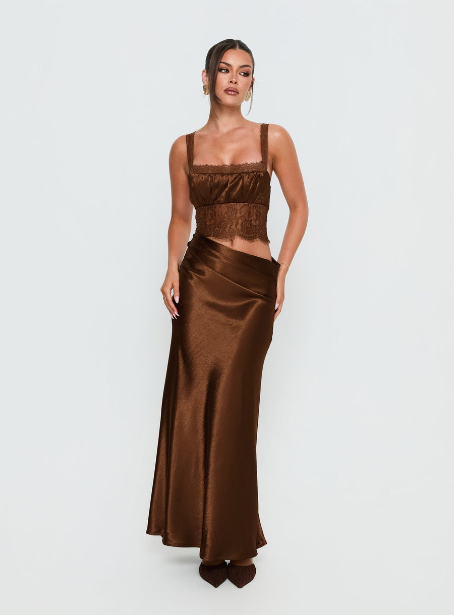 Fayfe Lace Maxi Dress Chocolate · photo 3