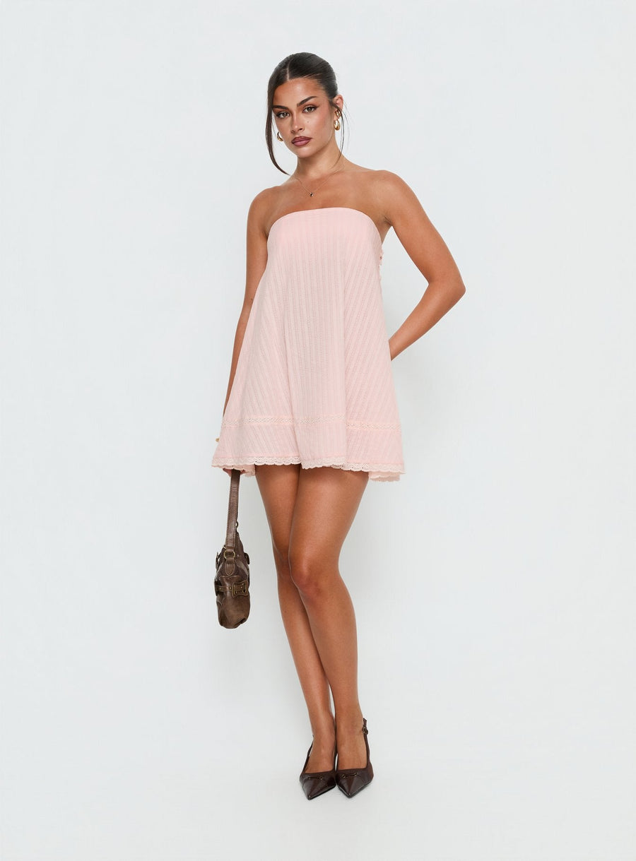 Gypsea Strapless Swing Mini Dress Light Pink · photo 3
