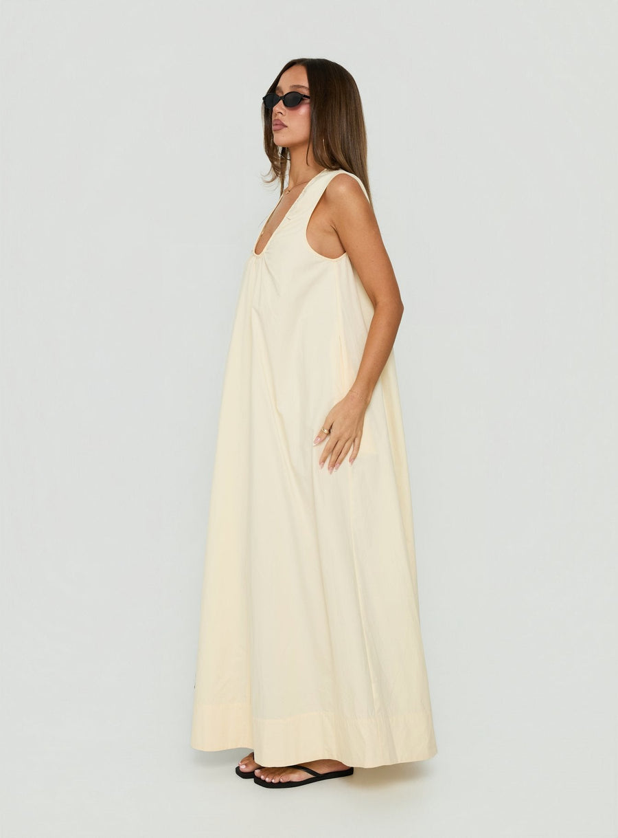 Eberta Ruched Maxi Dress Butter · photo 3