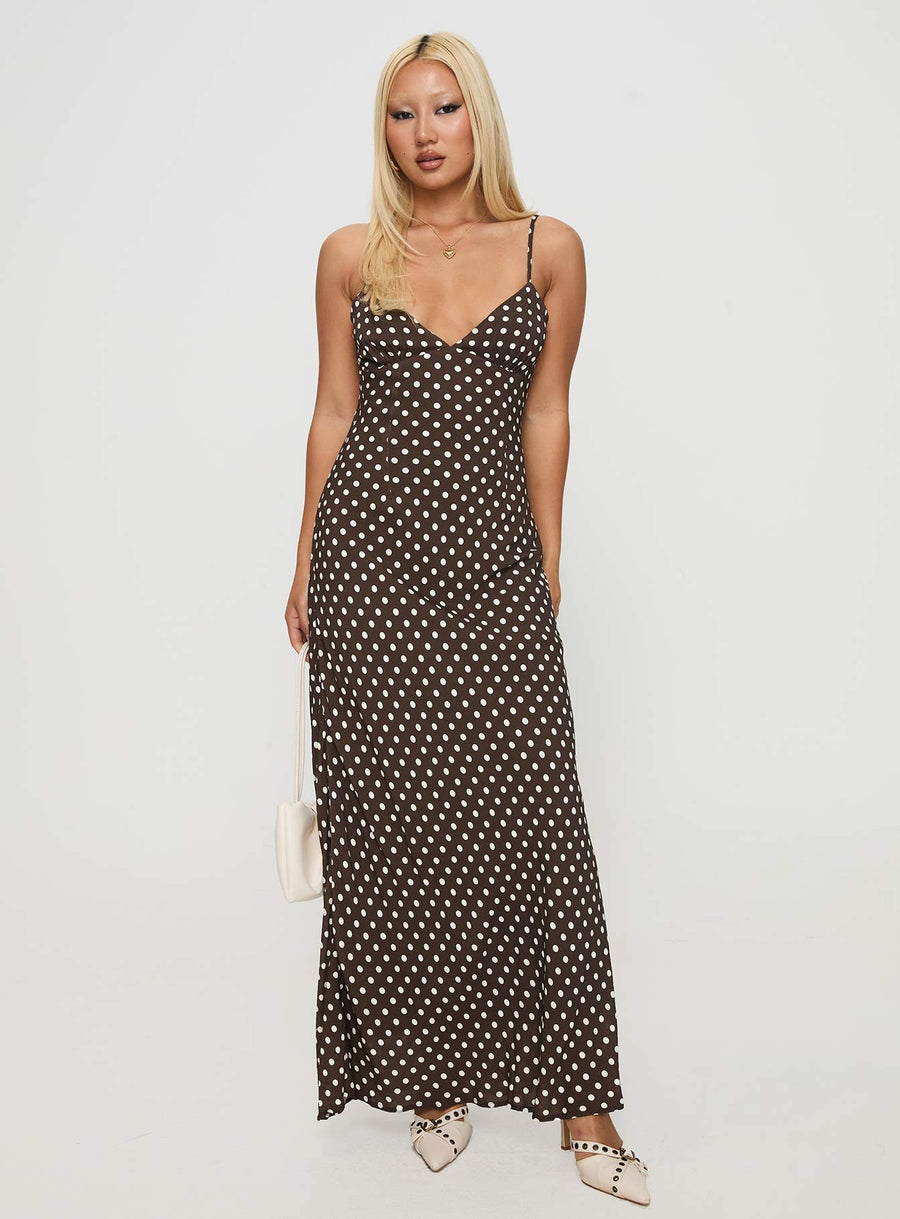 Jorjana Maxi Dress Brown / White Polka Dot · photo 3