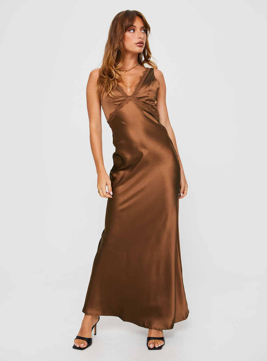 Galloway Maxi Dress Brown · photo 3