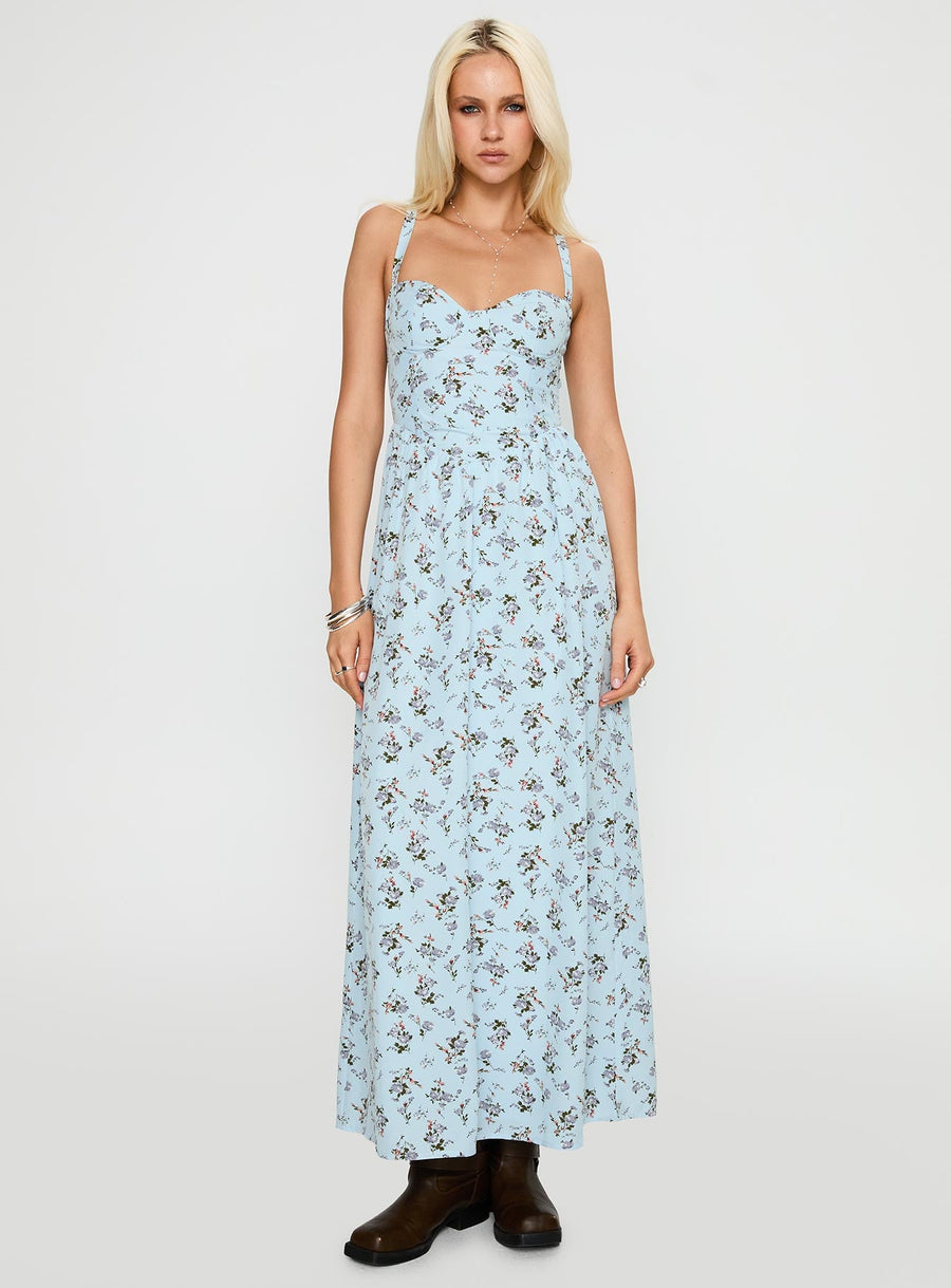 Izebella Maxi Dress Blue Floral · photo 2