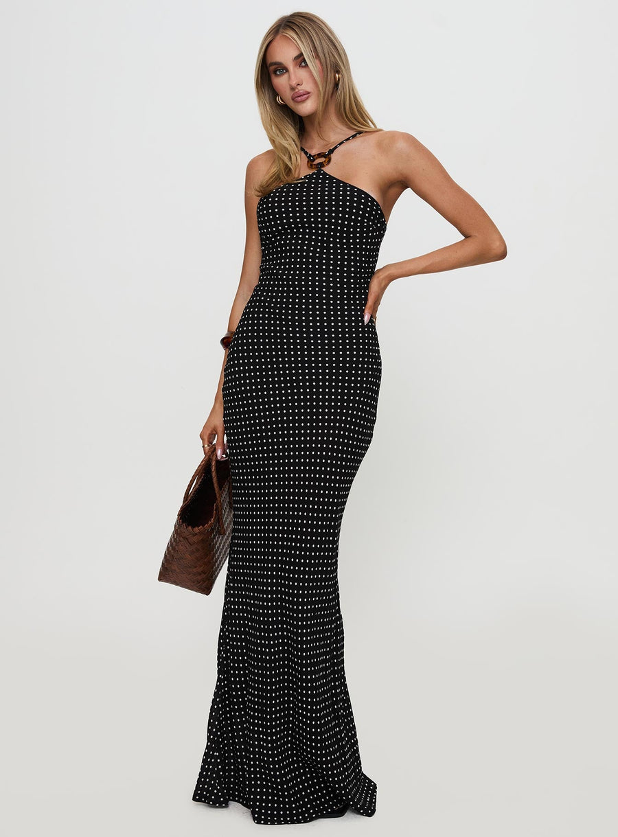 Evyn Halter Maxi Dress Polka Dot · photo 2